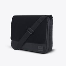 BadgePack Designs Rene Messenger Black Bag with 5 Printed Badges