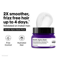 L'Oreal Professionnel Keratin Alpha Sleek Hair Mask, 84% Less frizz, 5X Instant smoothness
