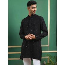 TATTVA Black Toned Chikankari Cotton Short Kurta