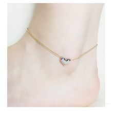 OOMPH Jewellery Delicate Silver Heart Shape Anklet For Women & Girls
