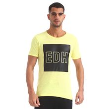 Ed Hardy Yellow Printed T-Shirt