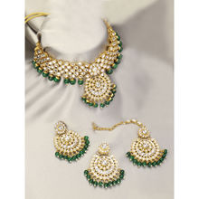 Peora Traditional 18K Gold Plated Kundan Bead Wedding Choker Necklace Jewellery Set (PF25BRC106G)
