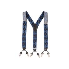 The Tie Hub Diamond Tip Blue Y Back Clip On Suspender