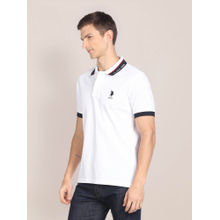 U.S. POLO ASSN. Printed Collar Pure Cotton Polo T-Shirt