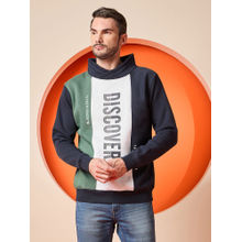 Club York Navy Colorblocked Turtle Neck Sweatshirt
