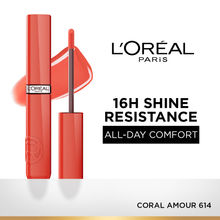 L'Oreal Paris Infallible Laque Resistance Liquid Lipstick, 16H Lacquer Shine - 614 Coral Amour