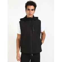 Calvin Klein Black Solid Regular Fit Polyester Jacket