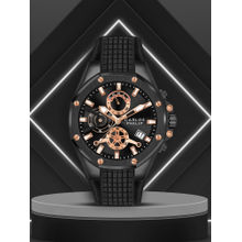 Carlos Philip Mens Analog Black Watch with Silicone Band (M)