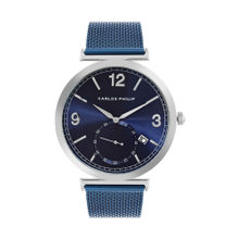 Carlos Philip Men Analog Blue Watch - Stylish with Stainless Steel (M)