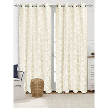 Saral Home Kanan Cotton Ivory Room Darkening Curtains (4x7 Feet)