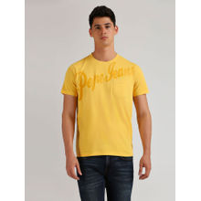 Pepe Jeans Gekko Overdyed Brand Carrier T-Shirt Yellow