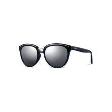 PARIM Polarized Women's Cat-eye Sunglasses Black Frame / Silver::Grey Lenses