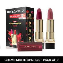 Faces Canada Festive Hues Matte Creme Lipstick - Told You So And To The Point - Pack Of 2