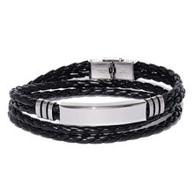 UNKNOWN by Ayesha Rugged Black Unisex Leather Wrap Around Bracelet For Men