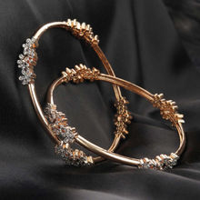 Priyaasi American Diamond Rose Gold Plated Bangles Set - 1003 -