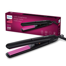 Philips Selfie Hair Straightener I Minimized Heat Damage with SilkPro Care I HP8302/06 - Black