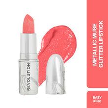 Makeup Revolution Metallic Muse Glitter Lipstick - Baby Pink