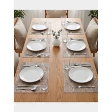 PANO Palm Royale Gold Premium Pvc Table Mats (Set Of 6)