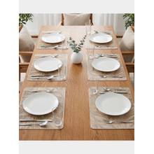 PANO Feather Luxe Gold Premium Pvc Dining Table Mats (Set Of 6)