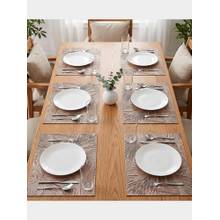 PANO Palm Royale Rose Gold Premium Pvc Dining Table Mats (Set Of 6)