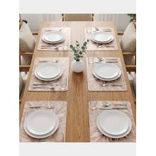 PANO Feather Luxe Rose Gold Premium Pvc Dining Table Mats (Set Of 6)