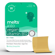 Wellbeing Nutrition Melts Vitamin B12, Folate, Orange Mint Flavour, Memory, Brain, Heart