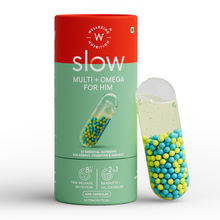 Wellbeing Nutrition Slow Multivitamin + Omega 3 for Men, Stamina, Metabolism, Bones