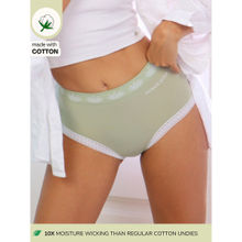 INTIMATE QUEEN Green Cotton Candy Moisture-Wicking Panties for Daily Discharge Skin-Safe Comfort Brief