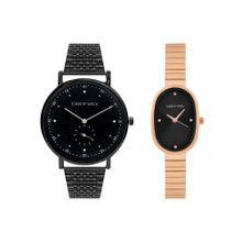 Joker & Witch Unisex Asher & Camille Black Dial Analog Couple Watch - JWCW556 (M)