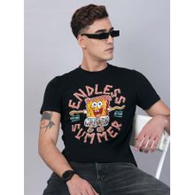 Free Authority Official Sponge Bob Squarepants Printed Regular Fit Tshirt for Men