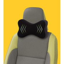 Travel Addition Bone Shape-Memory Foam Car Seat Head Rest Pillow - Black