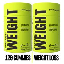 YourHappyLife Weight - Delicious Gummies for Weight Loss, Fat Burn & Metabolism Booster (Pack of 2)