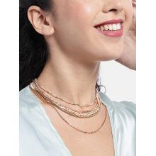 RICHEERA Gold-Plated Multicolor Layered Necklace