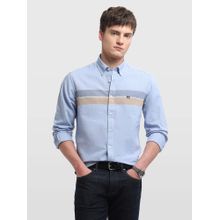Arrow Sports Men Blue Cotton Stripes Shirt