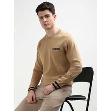 Tommy Hilfiger Beige Monotype Tipped Cotton Sweater