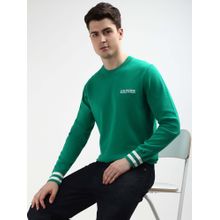 Tommy Hilfiger Green Monotype Tipped Cotton Sweater