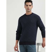 Tommy Hilfiger Allover Monogram Navy Blue Sweater