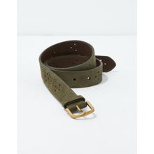 American Eagle Women Green Perforated Leather Belt