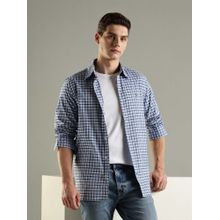 Tommy Hilfiger Blue Checks Regular Fit Cotton Shirt