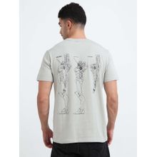 RHINO CULT Men Light Grey Robotic Graphic Printed T-shirt