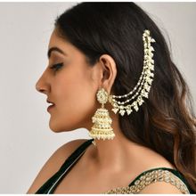 LAIDA Gold Plated Two Layered Jhumka with Earchains