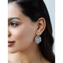 Shaze Flame of The Fores White Brilliant Cut Stone Earrings