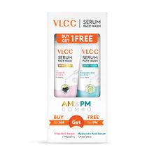VLCC Vitamin C & Mulberry Serum for AM & Aloe Vera Serum for PM Face Wash Combo
