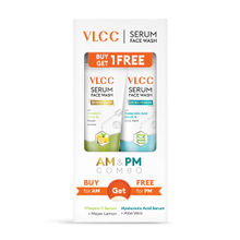 VLCC Vitamin C & Meyer Lemon Serum for AM & Aloe Vera Serum for PM Face Wash Combo