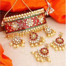 Sukkhi Padmavti Inspired Pearl Gold Plated Kundan Choker Necklace Set (NYKSUKHI00035)