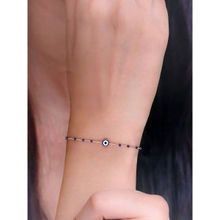 Kai Jewel 92.5 Silver Women Minimalistic Blue Evil Eye Heart Bracelet