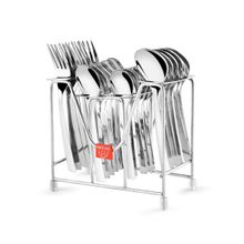 FNS Montavo by Trendz Cutlery Set With Stand (6 Dinner Spoon, 6 Forks, 6 Teaspoon, 6 Baby Spoon)