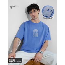 The Souled Store Originals: Faded Blue Men Oversized T-shirt