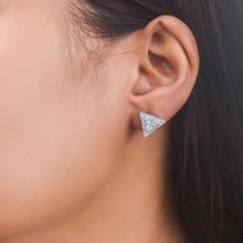 Voylla 925 Sterling Silver CZ Pyramid Stud Earrings