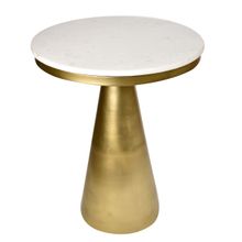 Manor House House Cone Shaped Stand Marble Top Accent Table 19.5x24 inch